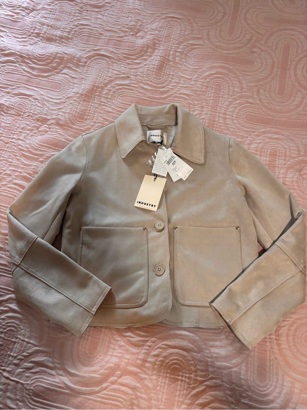 Industry of All Nations Beige Suede Crop Jacket